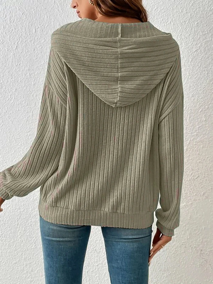 Autumn Winter European American Hooded Knitwear Long Sleeve Striped Kangaroo Pocket Sweater for Men