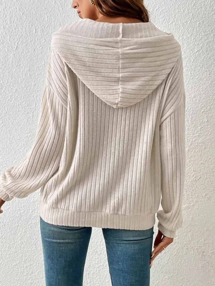 Autumn Winter European American Hooded Knitwear Long Sleeve Striped Kangaroo Pocket Sweater for Men