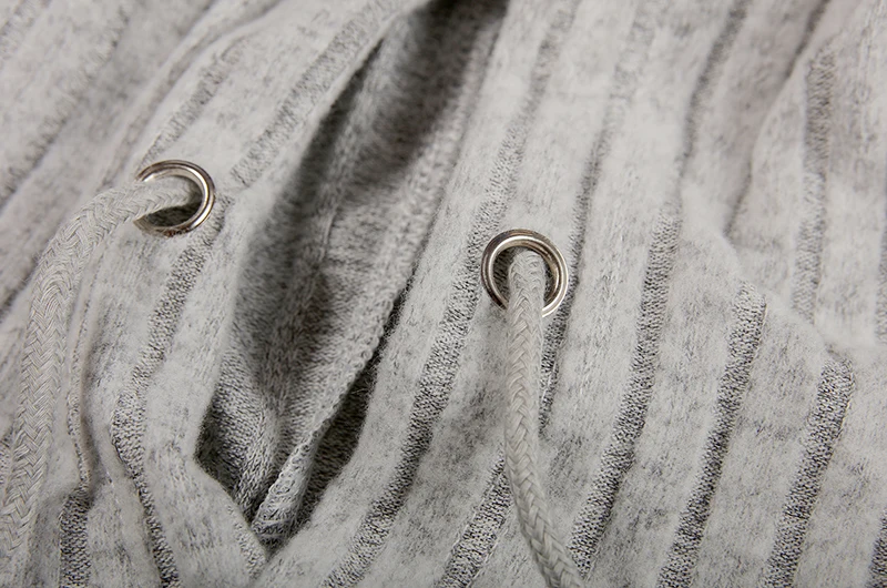Autumn Winter European American Hooded Knitwear Long Sleeve Striped Kangaroo Pocket Sweater for Men
