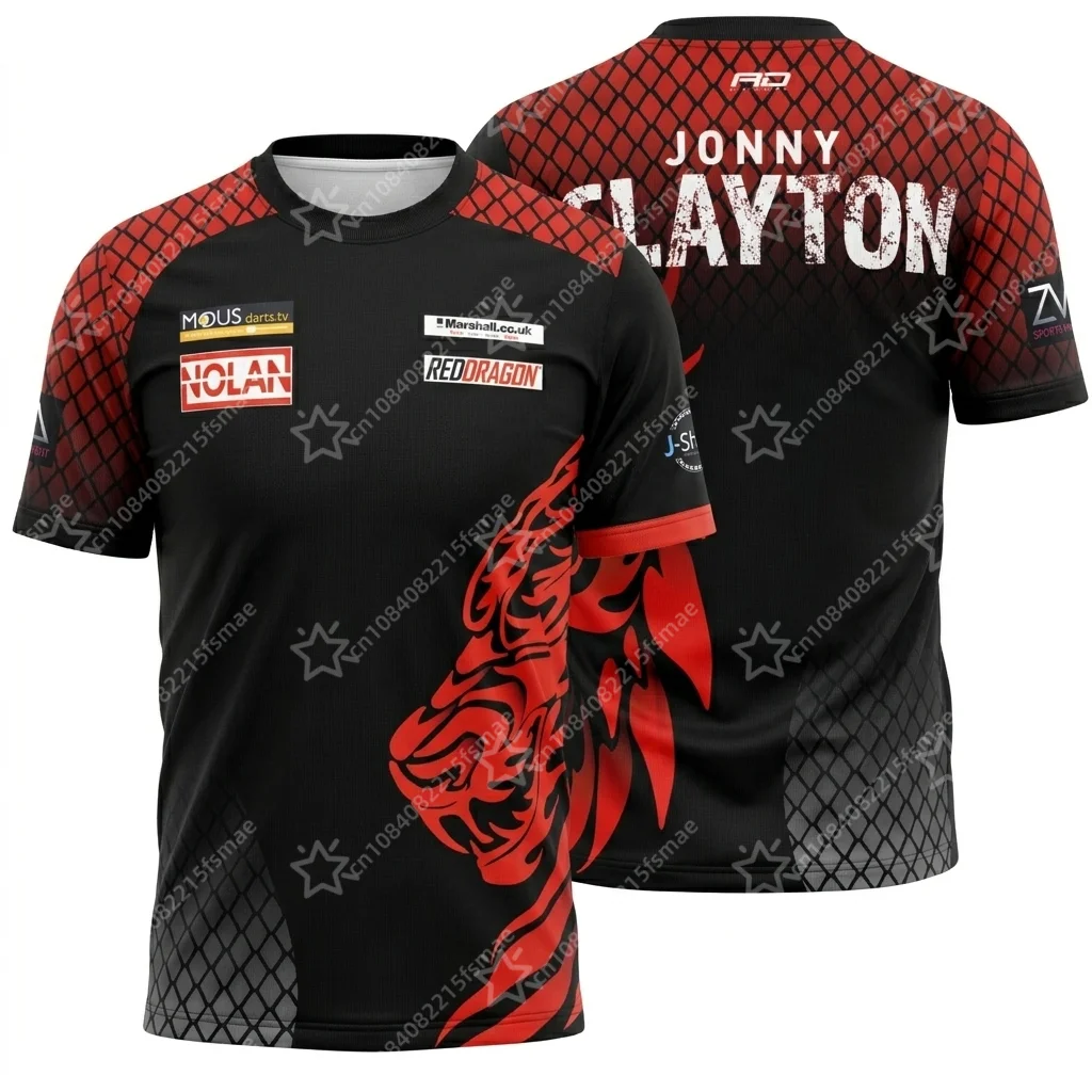 2026 Jonny Clayton Darts Shirt Jersey Mens Kids 3D Print Short Sleeve Quick Dry Sportswear T-Shirt Team Uniform Fan Apparel Top