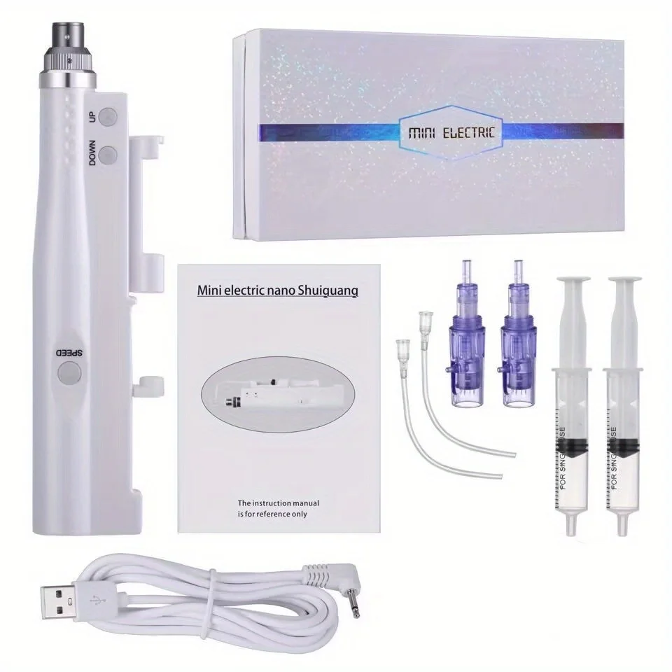 Home Electric Skin Care Tool Micro-Needling Pen with Automatic Serum Applicator Skincare Device Electric Facial Microneedle Pen