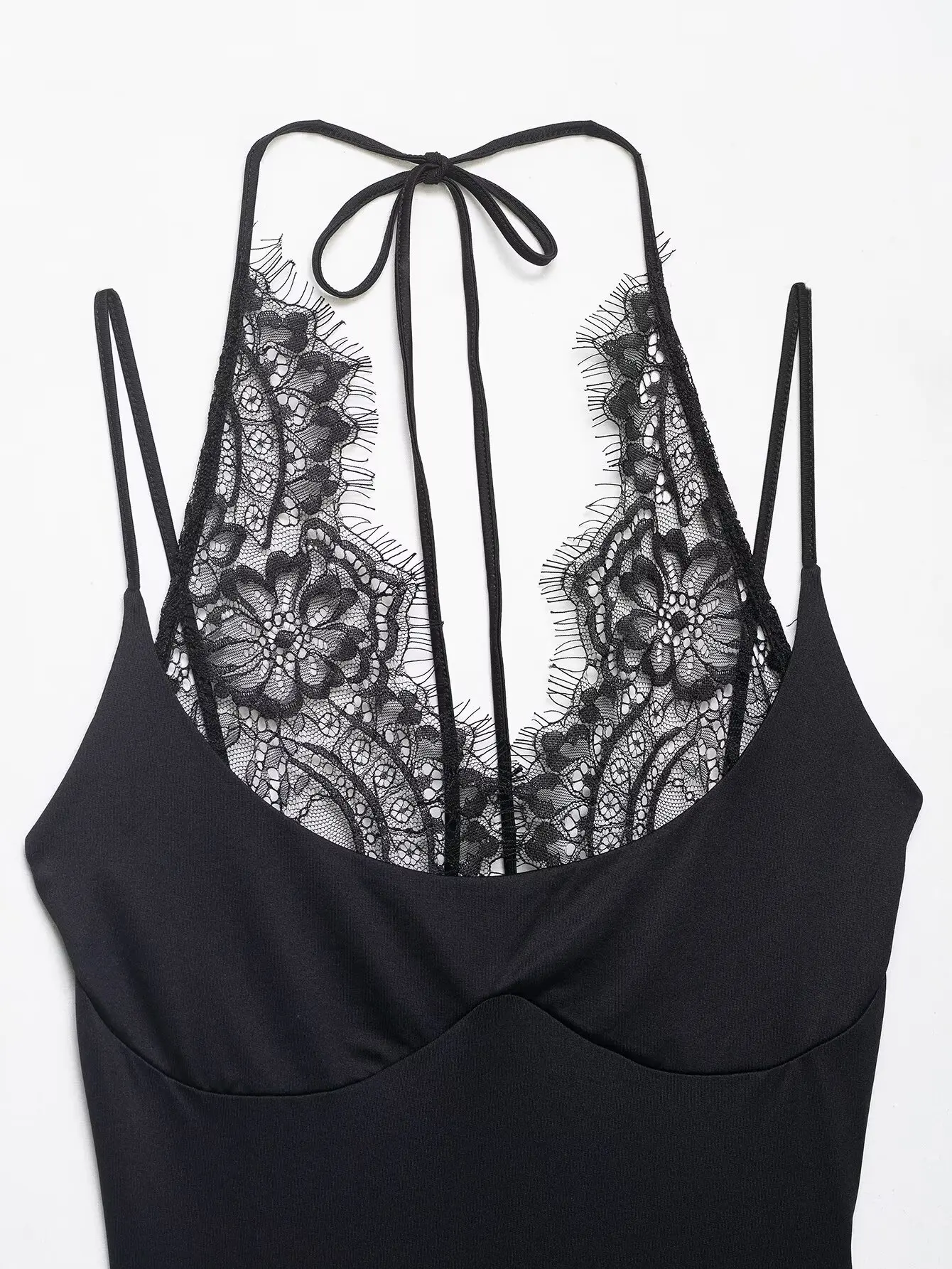 TFMLN Women Sexy Slim Bodysuits Chic Lace Partwork Sleeveless Fashion Backless Sling Tops 2026 Newest Lady Casual Playsuit