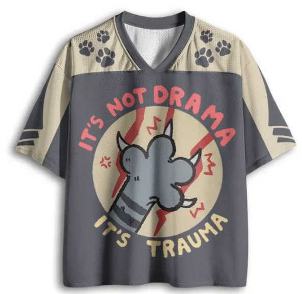 Adult and Children, This Is Not A Drama Queen, It Is A Traumatic Cat Paw 3D Printed Color-block Short Sleeve T-shirt