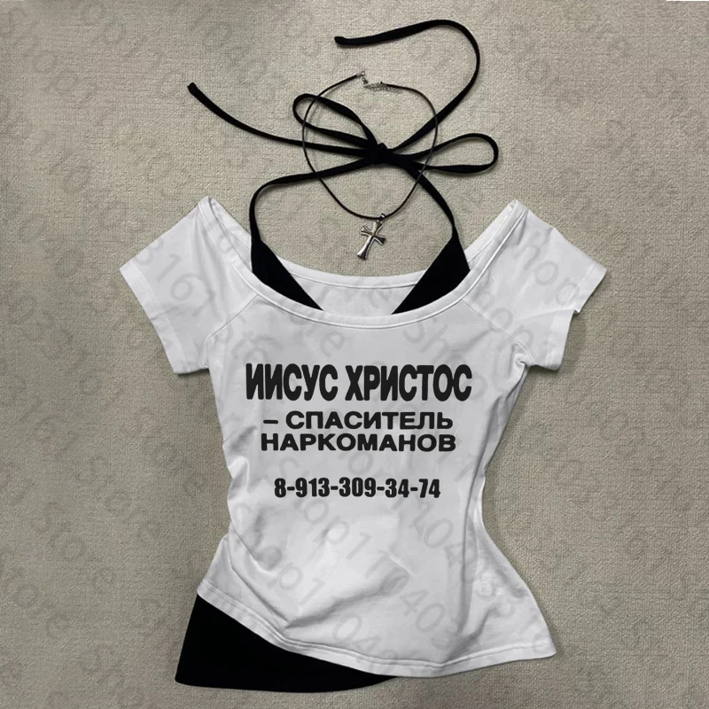 Gothic Women's T-shirts Baby Tees Grunge Y2k Kitty Female Clothes Kpop Harajuku Star Girl Y2k Shoujo Girl Style Kpop tops