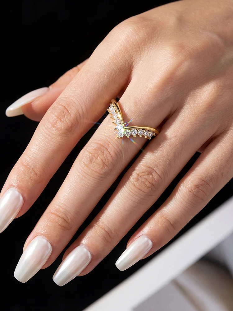 925 Sterling Silver Real Moissanite Diamond Elegant Crown Ring For Women Engagement Wedding Luxury High Quality Fine Jewelry