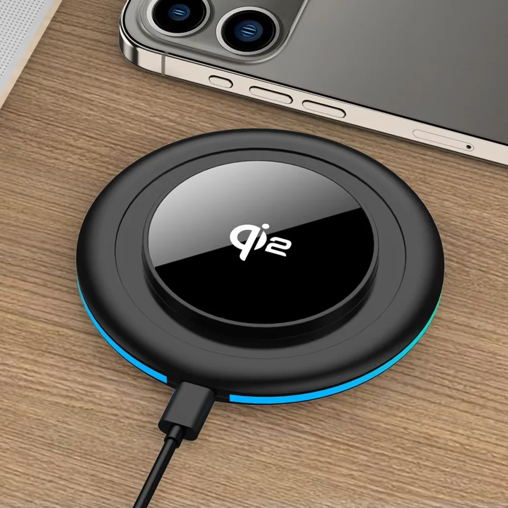 15W LED Wireless Charger Stand Fast Charging Station for iPhone 17 16 15 14 13 12 Pro Max 8 X XR Xiaomi Samsung Smartphones