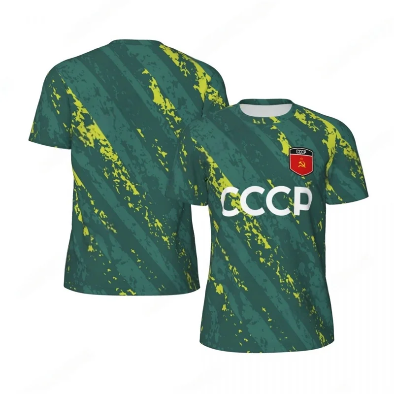 CCCP 3D Print Sports Quick-dry Breathable Men T-shirt Outdoor Football Jersey Fan Parent-child Short Sleeve Clothing Summer Top