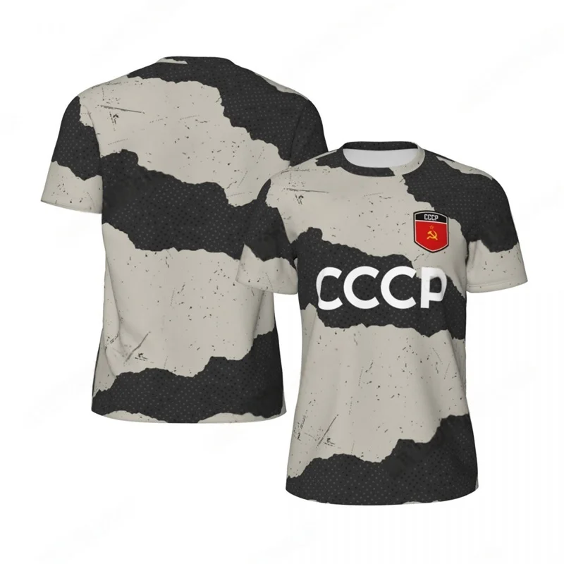 CCCP 3D Print Sports Quick-dry Breathable Men T-shirt Outdoor Football Jersey Fan Parent-child Short Sleeve Clothing Summer Top