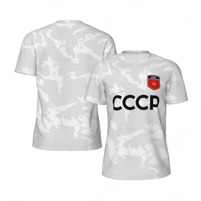CCCP 3D Print Sports Quick-dry Breathable Men T-shirt Outdoor Football Jersey Fan Parent-child Short Sleeve Clothing Summer Top