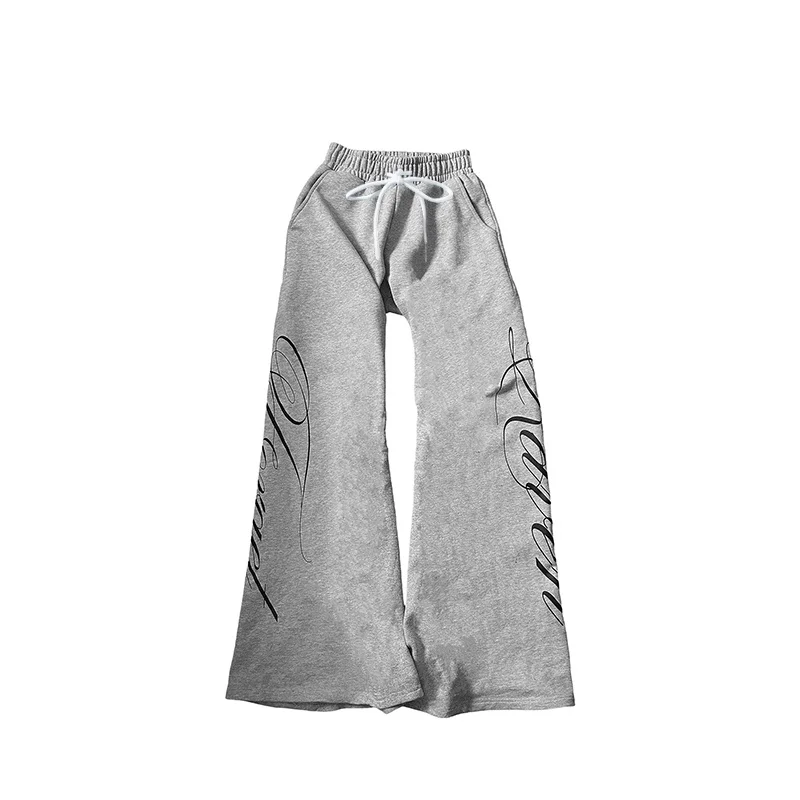 2026 American Retro Letter Print Casual Trousers Versatile Hot Style High Street Harajuku Style Casual Trousers for Men's Kids