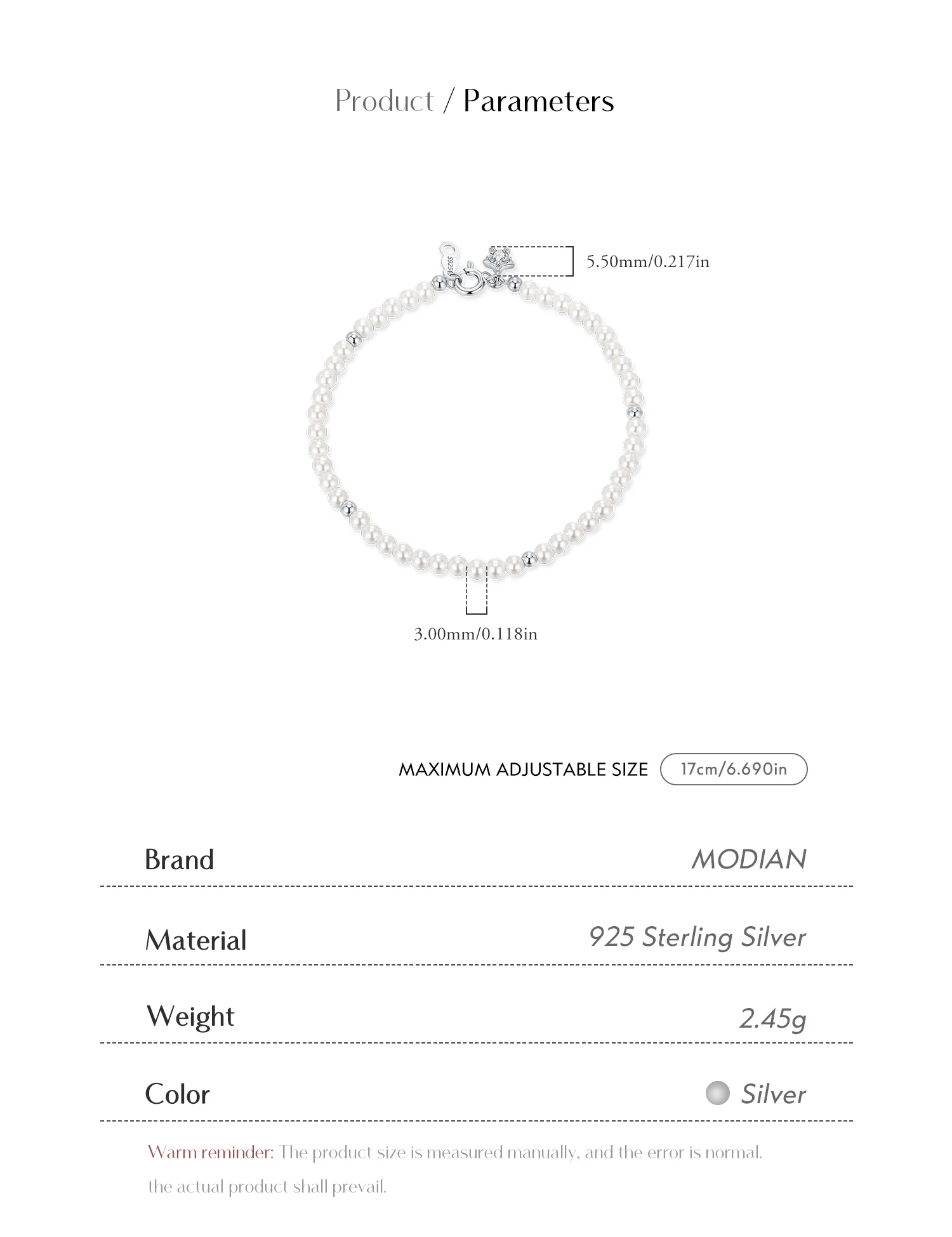 MODIAN Elegant Pearls Beaded Bracelet 925 Sterling Sliver Sweet Shining Star CZ Bracelet For Women Fine Jewelry Gifts