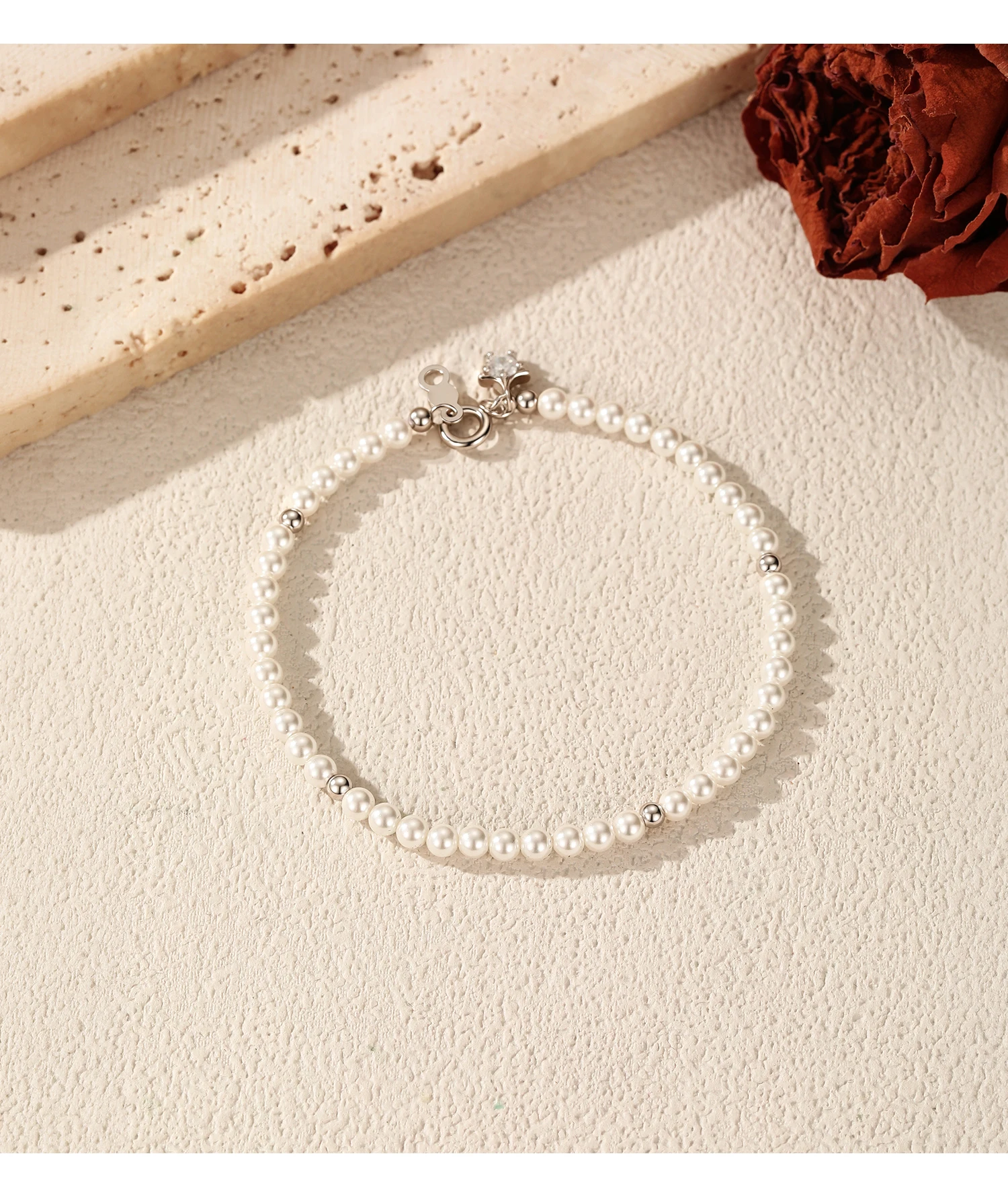 MODIAN Elegant Pearls Beaded Bracelet 925 Sterling Sliver Sweet Shining Star CZ Bracelet For Women Fine Jewelry Gifts