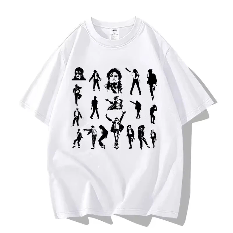 Michael Jackson's Official Movie-related Musical Note Short-Sleeved Cotton T-Shirt - Comfortable and Of High Quality Ins Y2k