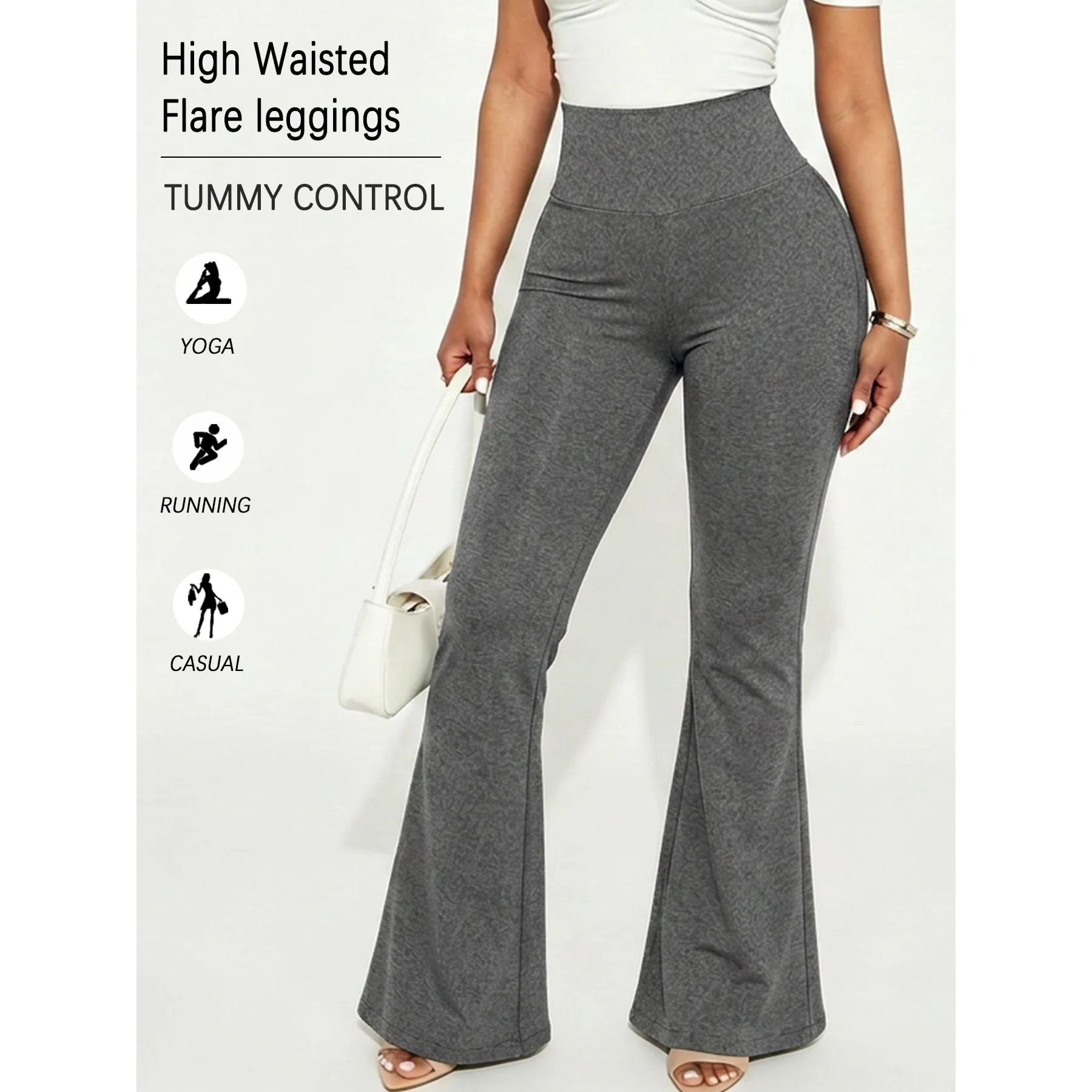 Women's Super Soft Flare Pants High Waisted Tummy Control Workout Yoga Leggings Bell Bottoms