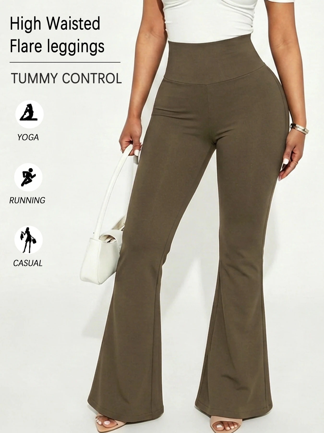 Women's Super Soft Flare Pants High Waisted Tummy Control Workout Yoga Leggings Bell Bottoms