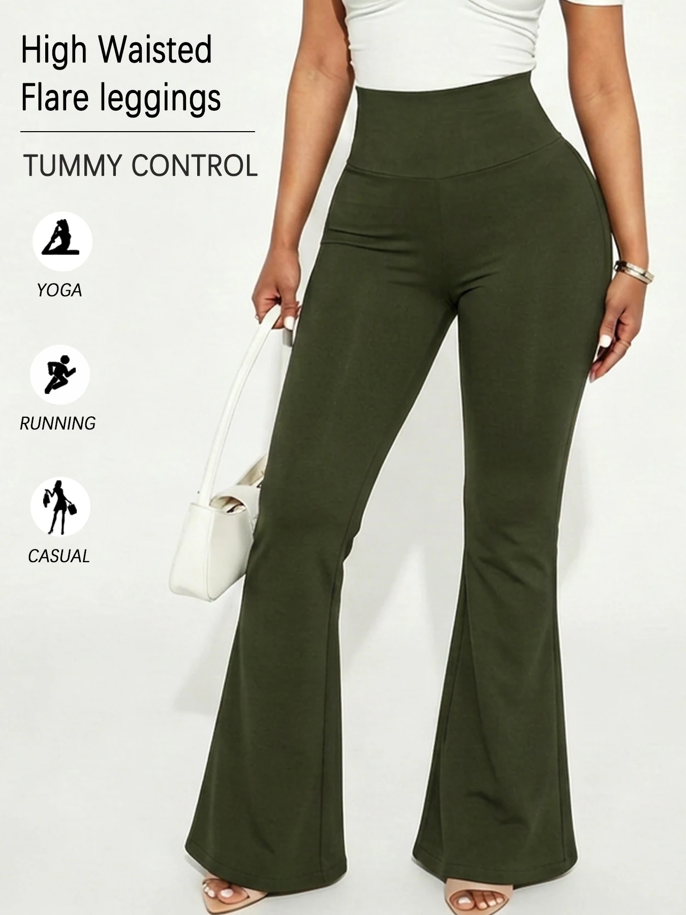 Women's Super Soft Flare Pants High Waisted Tummy Control Workout Yoga Leggings Bell Bottoms