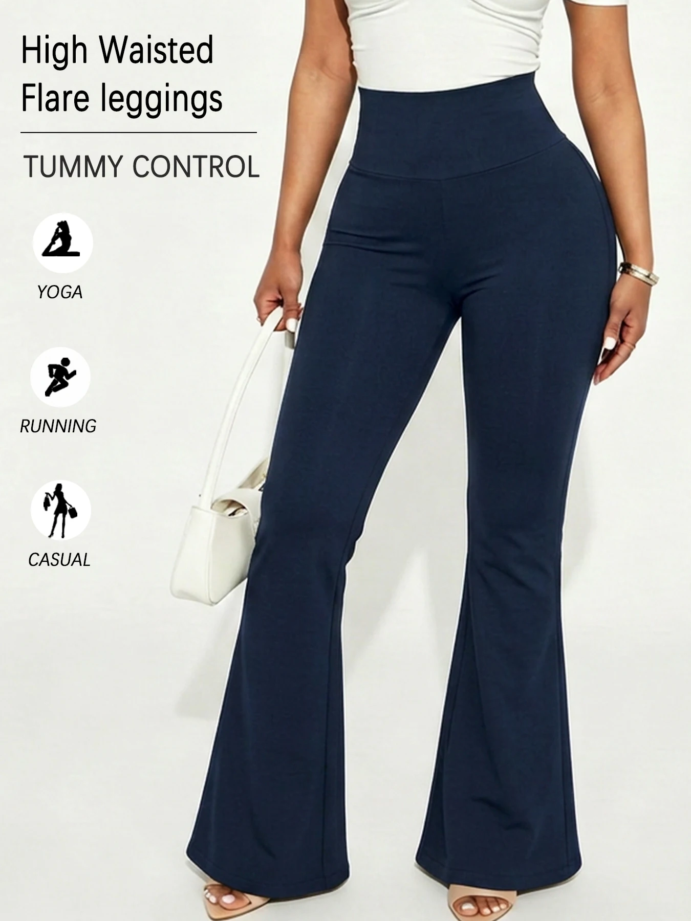 Women's Super Soft Flare Pants High Waisted Tummy Control Workout Yoga Leggings Bell Bottoms