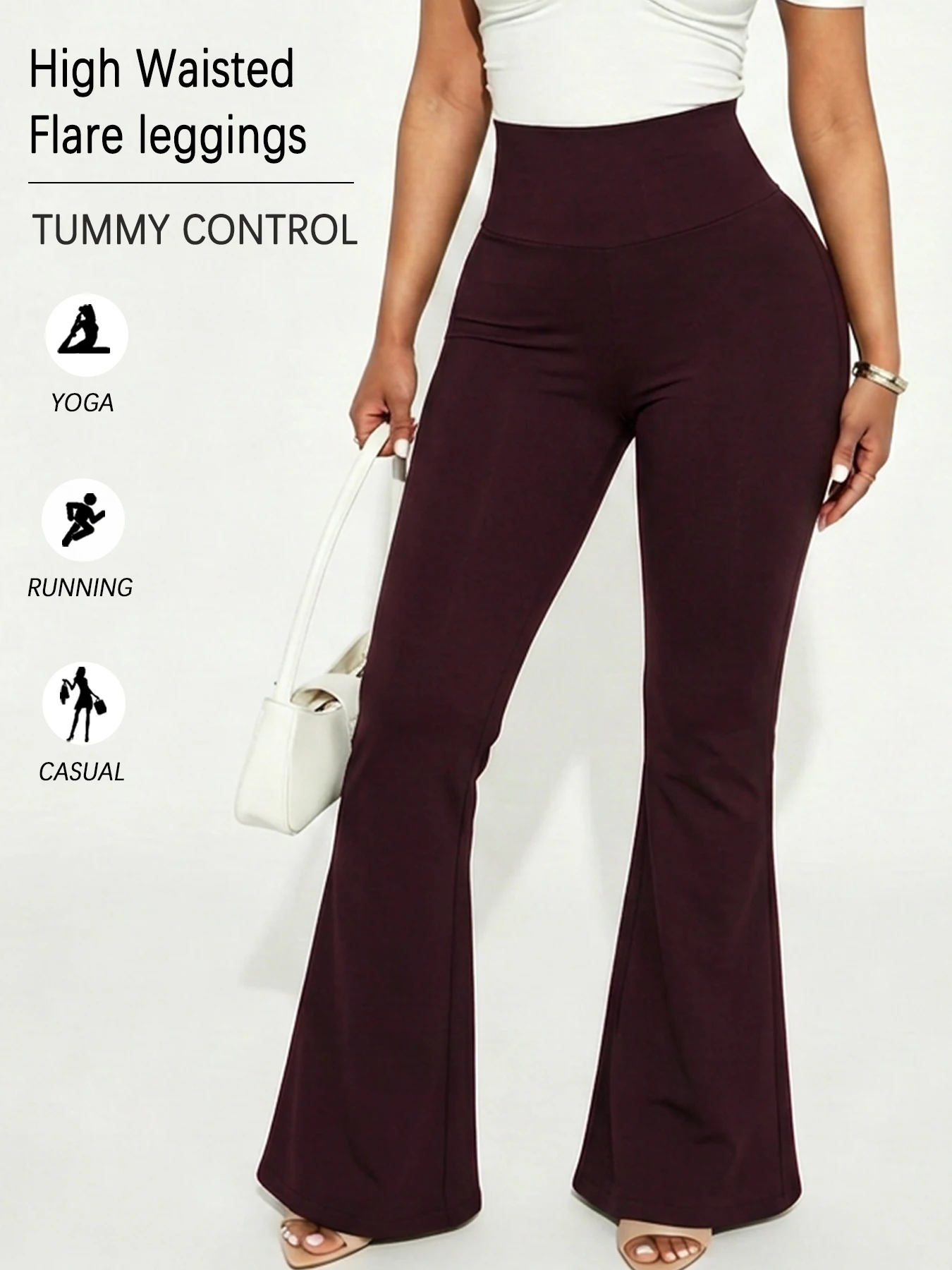 Women's Super Soft Flare Pants High Waisted Tummy Control Workout Yoga Leggings Bell Bottoms