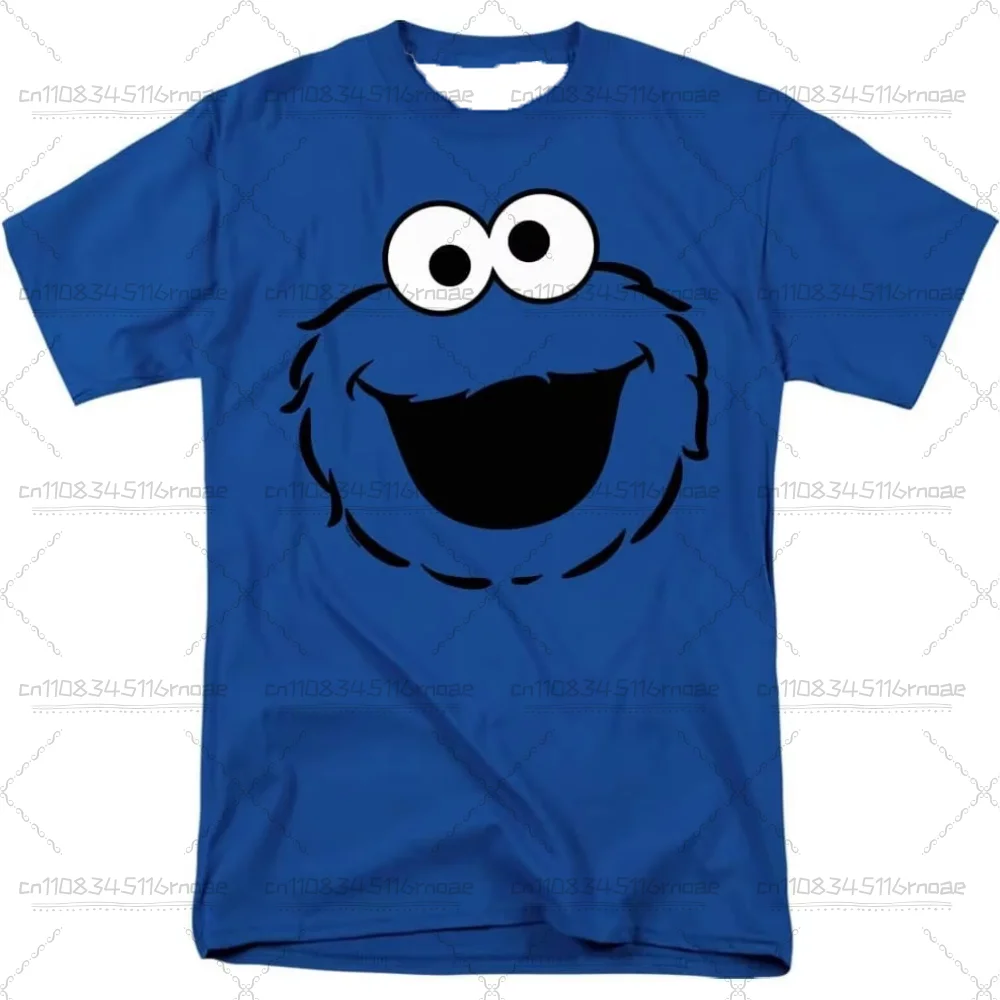 26 Sesame Street Adult Sesame Street Full Face Clothing Neutral Adult O-Neck T-shirt Series Cartoon Character Soft Elastic Top