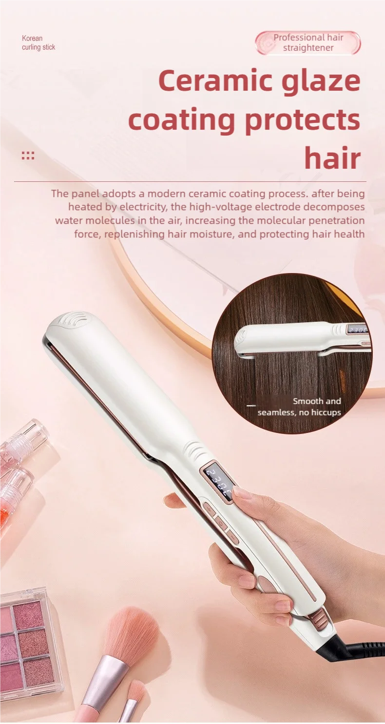 TINSOL 2-in-1 Straightening and Curling Iron Infrared Hair Straightener Wave Plate Curling Iron with Digital Temperature Display
