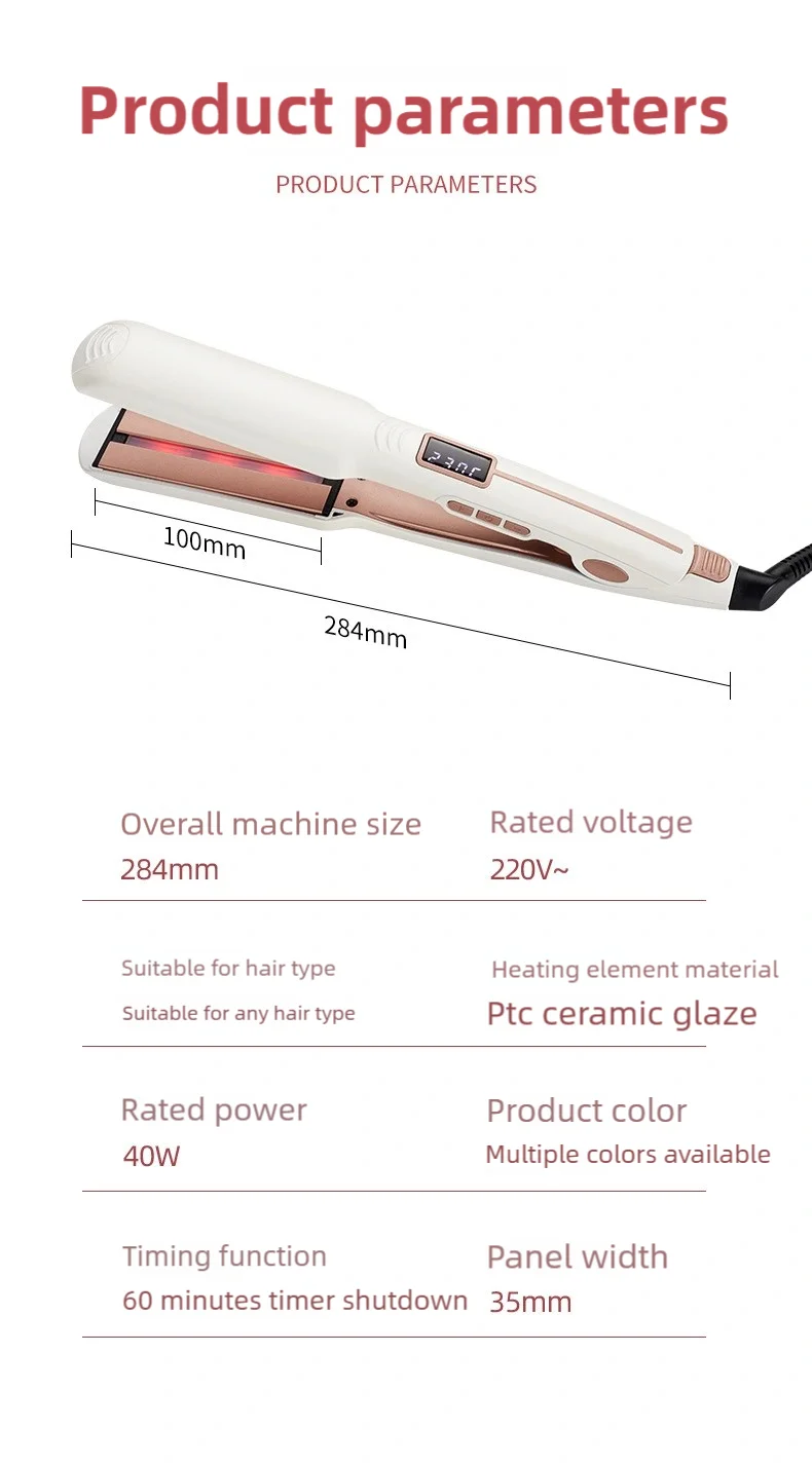 TINSOL 2-in-1 Straightening and Curling Iron Infrared Hair Straightener Wave Plate Curling Iron with Digital Temperature Display