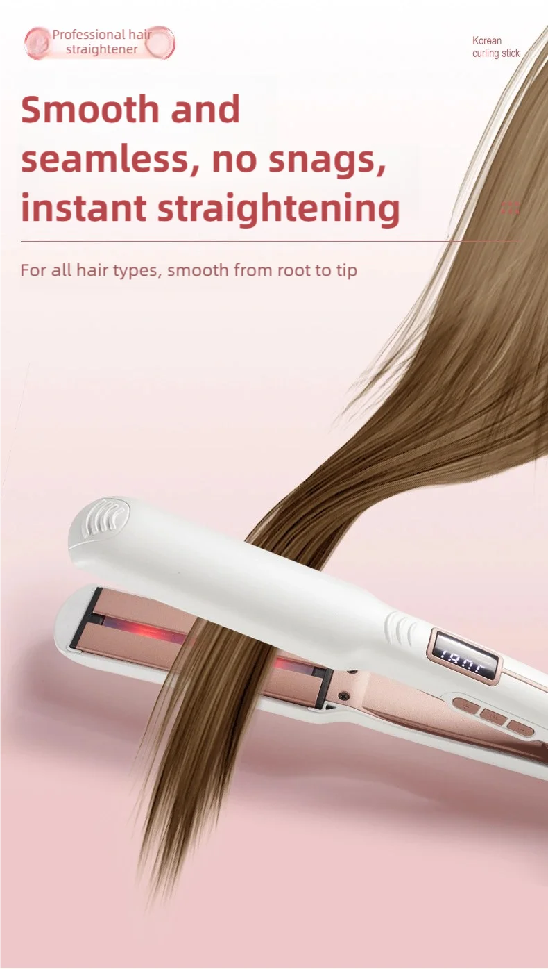 TINSOL 2-in-1 Straightening and Curling Iron Infrared Hair Straightener Wave Plate Curling Iron with Digital Temperature Display
