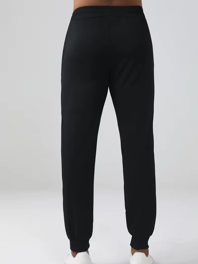 Men's casual jogging pants with elastic waistband and drawstring - comfortable sports and casual pants with simple printing