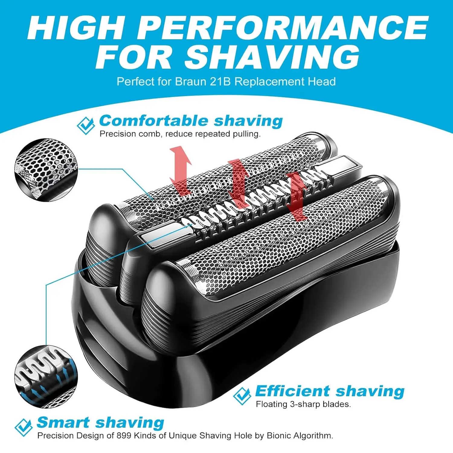 Brangdy 21B S3 Wet and Dry Replacement Heads Fit for Braun Series 3 3040s 300s 310s 320s 360s 3010s 3090cc Electric Shavers