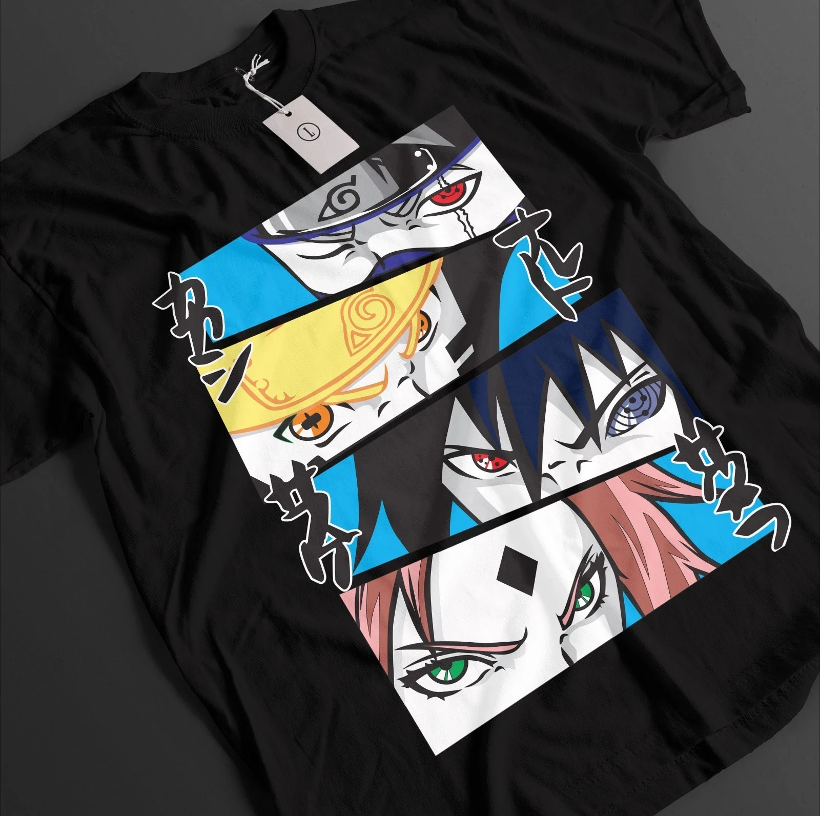 2026 New Naruto Uzumaki Sasuke Anime Printed T-shirt Summer Men's Pure Cotton Neutral Casual Family Set Short Sleeved T-shirt