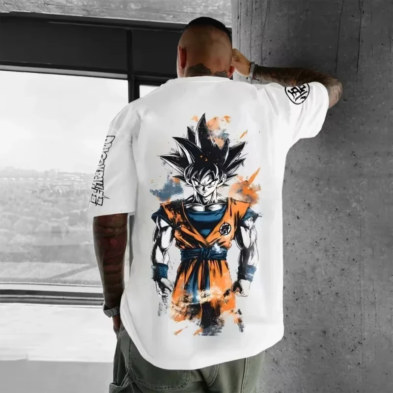 Dragon Ball Japanese Anime Printed Men T-Shirt Majin Buu Men's Clothing Harajuku Short Sleeve Goku T-shirt 2026 Summer Clothing