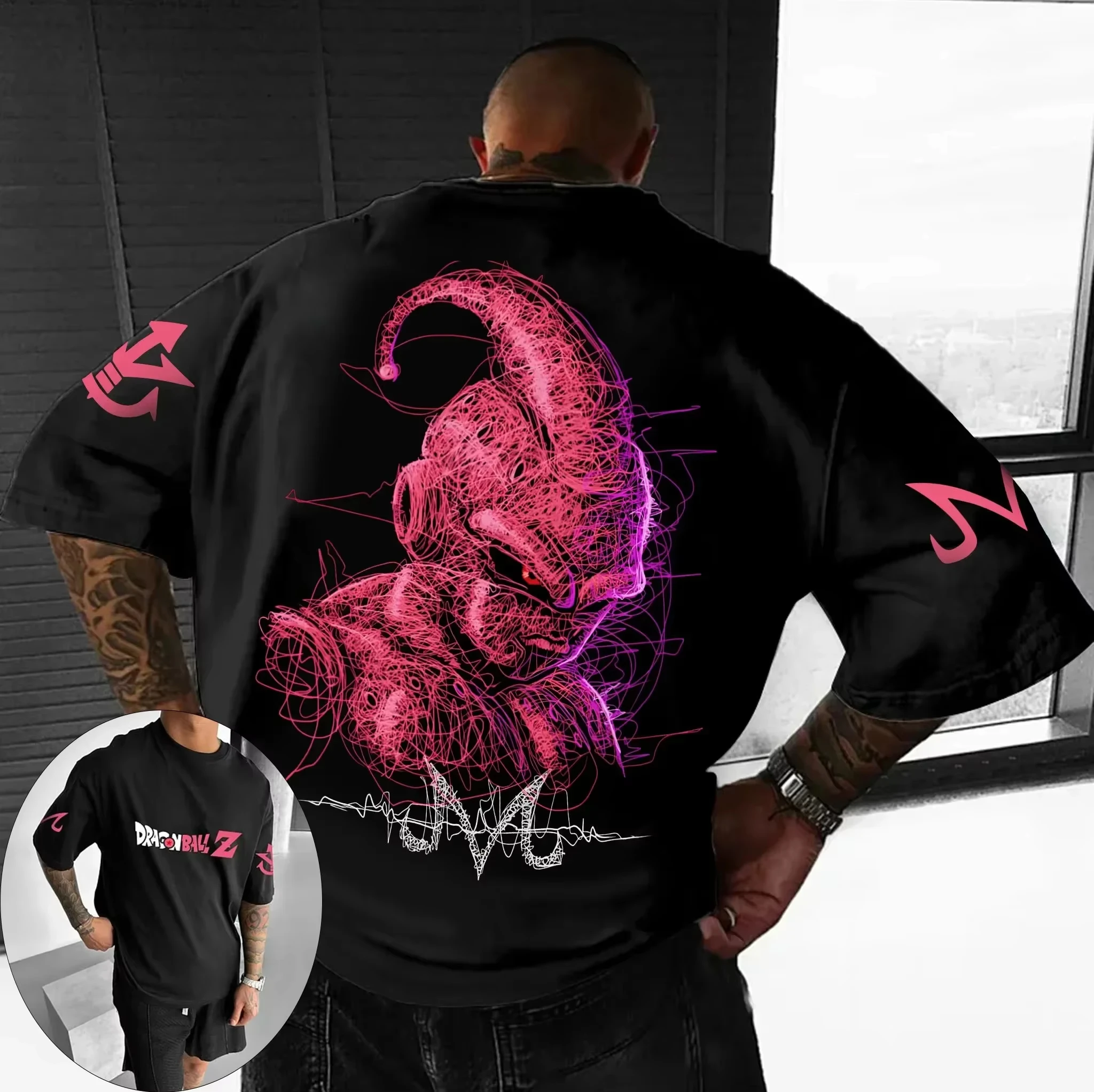 Dragon Ball Japanese Anime Printed Men T-Shirt Majin Buu Men's Clothing Harajuku Short Sleeve Goku T-shirt 2026 Summer Clothing