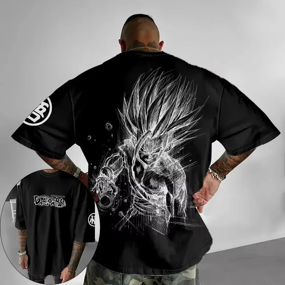 Dragon Ball Japanese Anime Printed Men T-Shirt Majin Buu Men's Clothing Harajuku Short Sleeve Goku T-shirt 2026 Summer Clothing