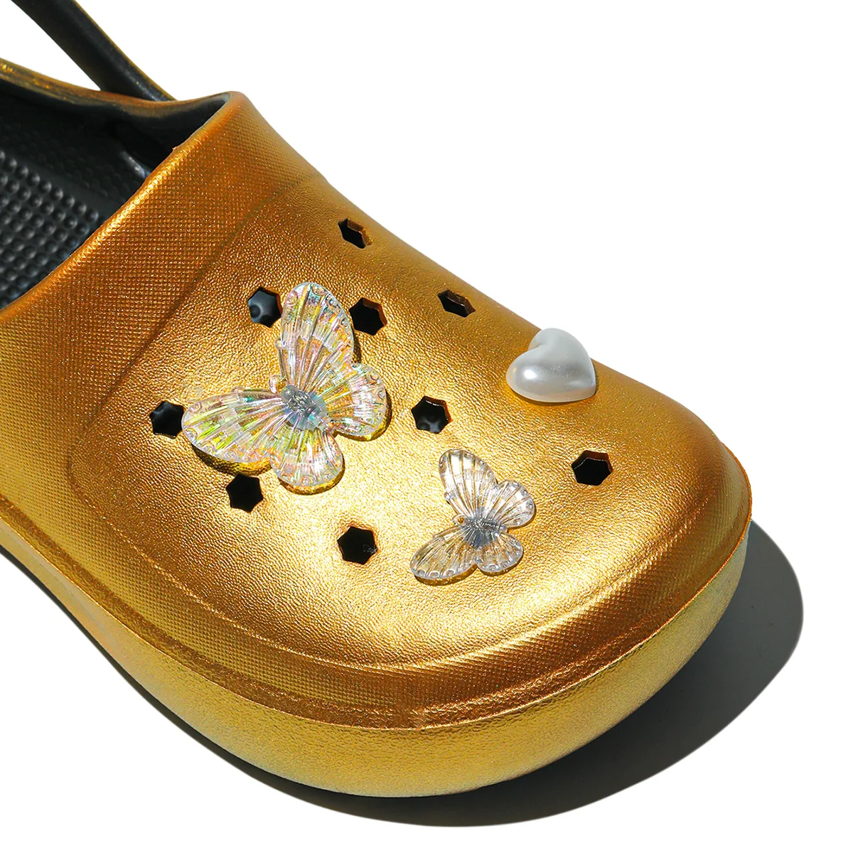 Gold Casual Clog and Mules, Lightweight EVA Garden Shoes, Non-Slip Sandals, Breathable Slip-On Shoes for Indoor Outdoor 666