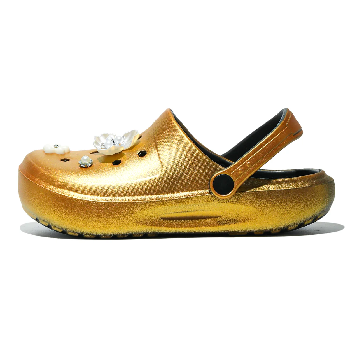 Gold Casual Clog and Mules, Lightweight EVA Garden Shoes, Non-Slip Sandals, Breathable Slip-On Shoes for Indoor Outdoor 666