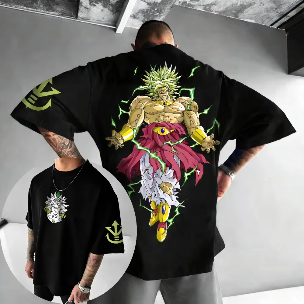 Dragon Ball Anime Cotton T-shirt 2026 New Summer Broli Creative Printed Men's and Women's Street Hip Hop Casual Short Sleeve Top