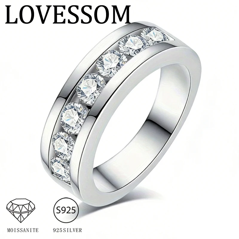 A Simple and Stylish 925 Sterling Silver Ring with a 2.1-Carat Moissanite, Perfect as a Gift for Women.