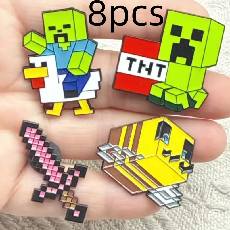 8pcs Set Creative Sword Bee Enamel Pin Brooch Metal Badge Jewelry for Clothing Backpack Accessories Unique Gift for Friends