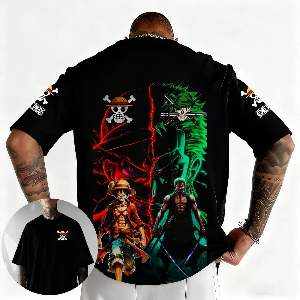 ONE PIECE Monkey D. Luffy 2026 Summer New Product Harajuku Anime Printed Short Sleeve Unisex Cotton T-shirt