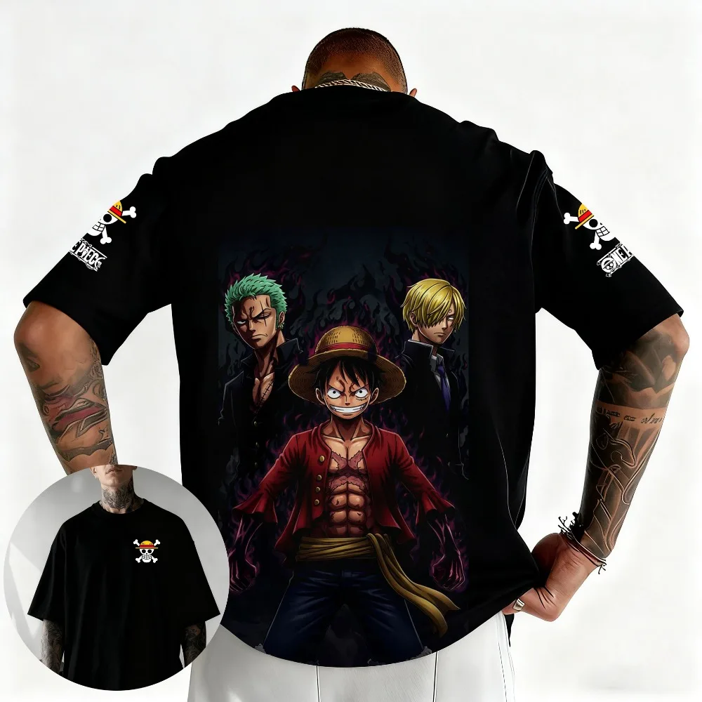 ONE PIECE Monkey D. Luffy 2026 Summer New Product Harajuku Anime Printed Short Sleeve Unisex Cotton T-shirt