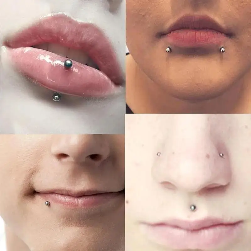 1 Set of Fake Piercings Fake Lip Piercing Fake Lip Ring Fake Nose Ring Hoop Fake Snake Bites Fake Eyebrow Piercing Clip Lip Ring