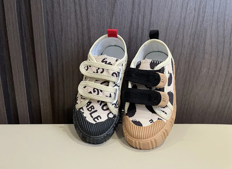 Kids Shoes for Girls Boys Non-slip Soft Sole Canvas Shoes Child Letters Toddler Casual Shoes Tenis Versatile Breathable Sneakers