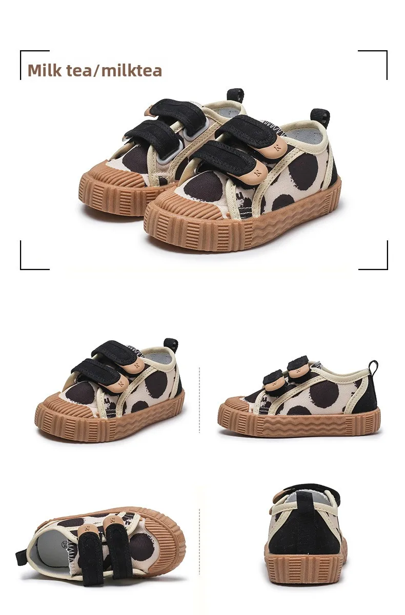 Kids Shoes for Girls Boys Non-slip Soft Sole Canvas Shoes Child Letters Toddler Casual Shoes Tenis Versatile Breathable Sneakers