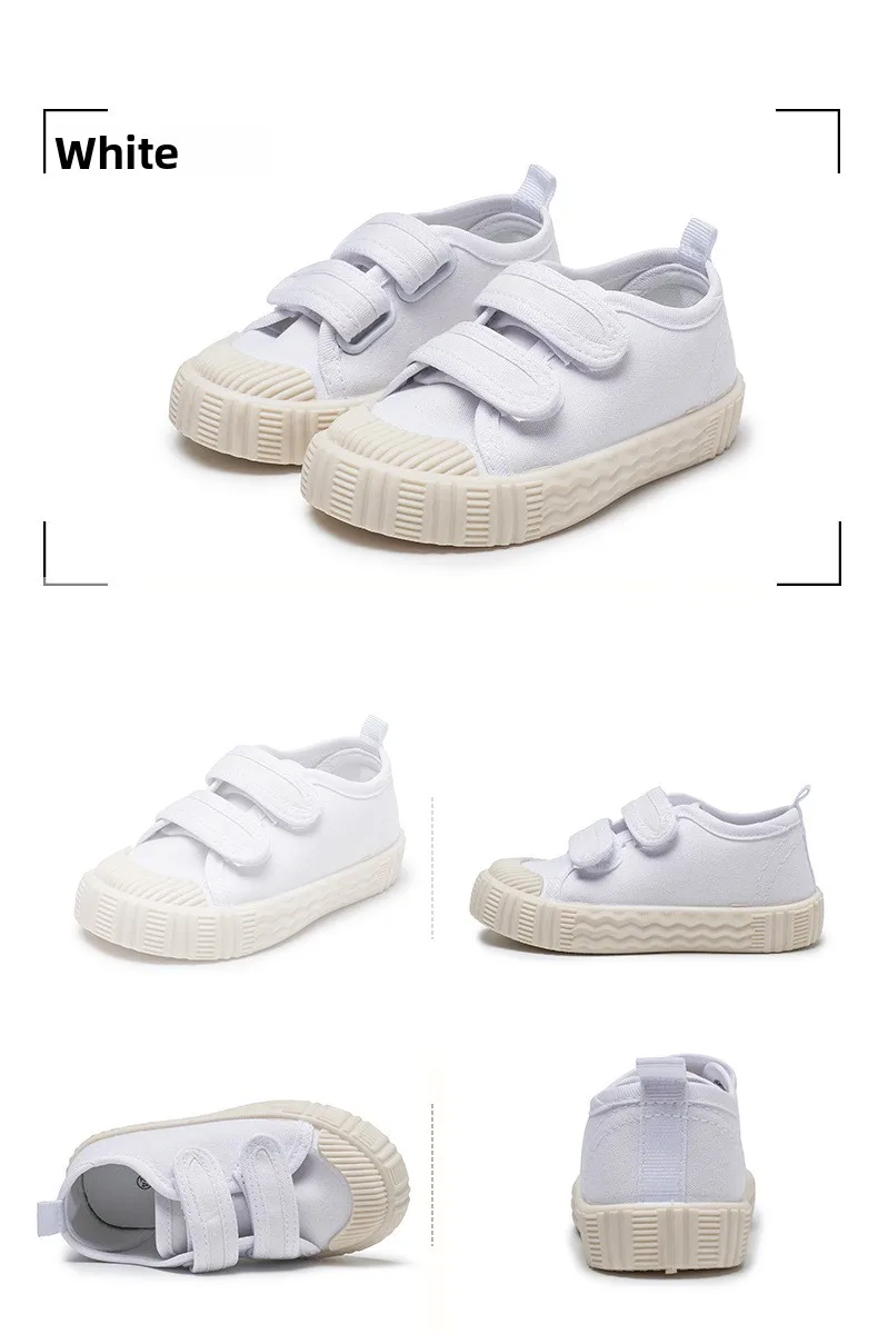 Kids Shoes for Girls Boys Non-slip Soft Sole Canvas Shoes Child Letters Toddler Casual Shoes Tenis Versatile Breathable Sneakers