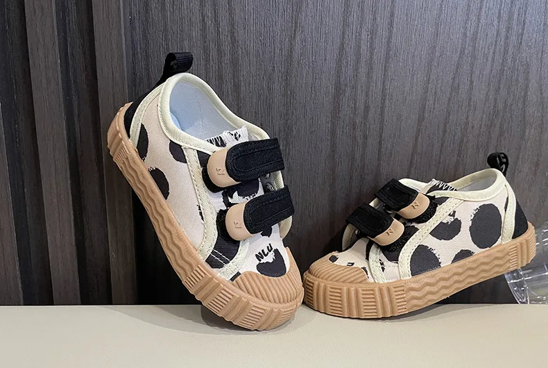 Kids Shoes for Girls Boys Non-slip Soft Sole Canvas Shoes Child Letters Toddler Casual Shoes Tenis Versatile Breathable Sneakers