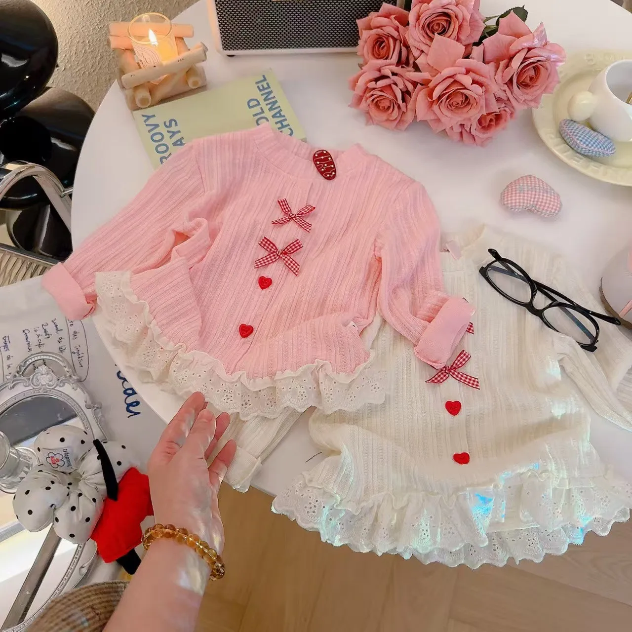 Baby Girls Sweet Lace Ruffle T-shirt Soft Tops Bottom Wear Fashion Spring Kids Clothes