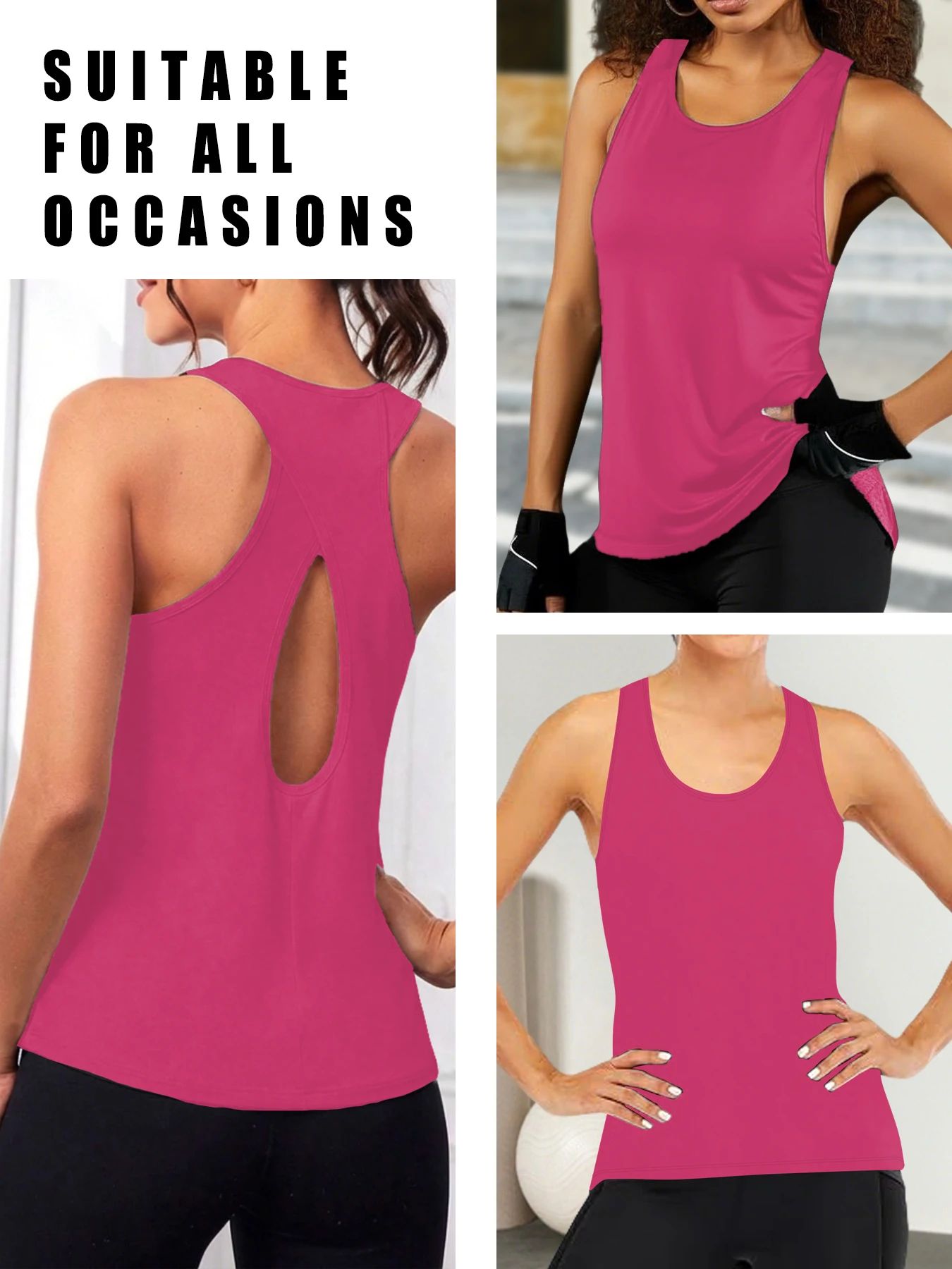 Super Soft Cross Backless Workout Tops for Women Racerback Tank Tops Open Back Running Muscle Tank Yoga Shirts