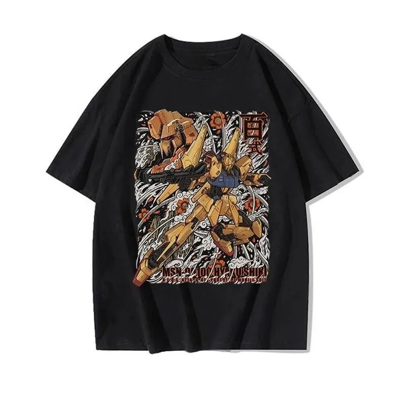 Mobile Suit Gundam Graphic T-Shirt for Men Women Kids, Oversized Cotton Anime Tee, Harajuku Streetwear Summer Short Sleeve Tops