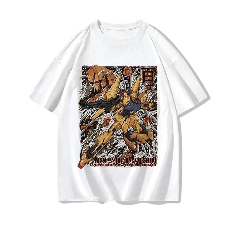 Mobile Suit Gundam Graphic T-Shirt for Men Women Kids, Oversized Cotton Anime Tee, Harajuku Streetwear Summer Short Sleeve Tops