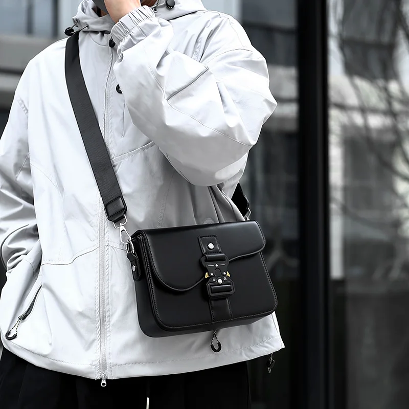 High-End Men's Stylish Crossbody Bag PU Leather Sling Bag Minimalist Business Shoulder Bag Perfect for Daily Commute Travel