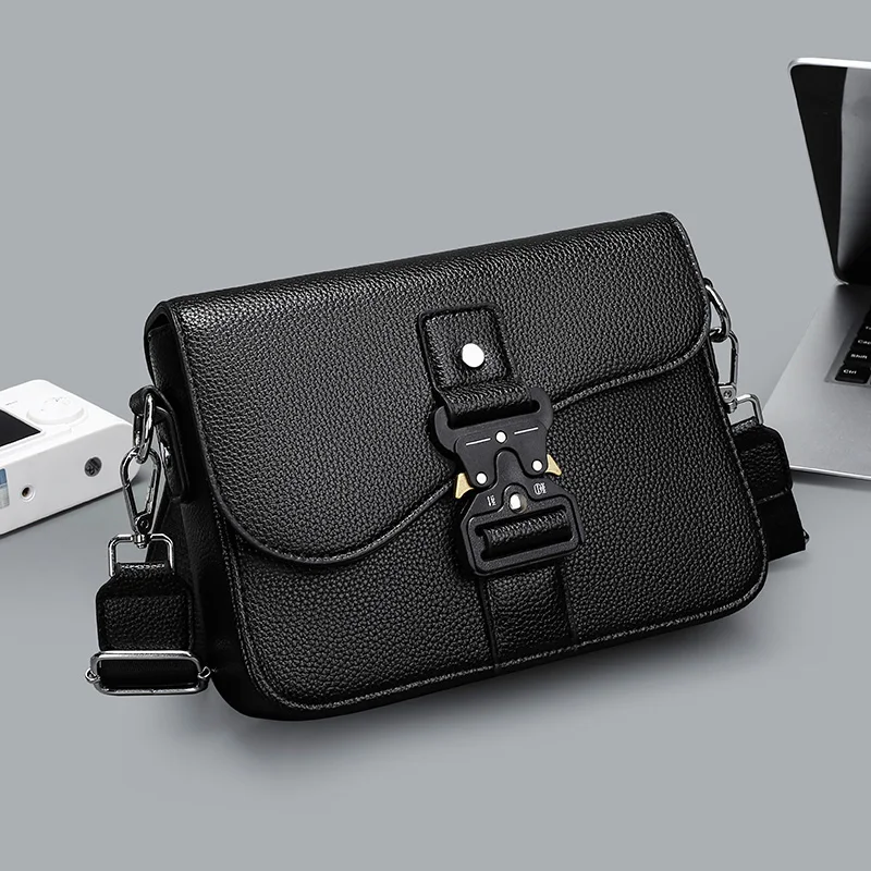 High-End Men's Stylish Crossbody Bag PU Leather Sling Bag Minimalist Business Shoulder Bag Perfect for Daily Commute Travel
